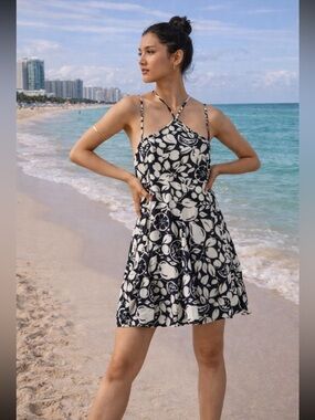 Anthropologie NWT Sheer Mini Dress Size M.